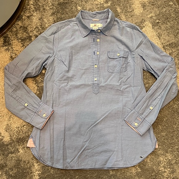 Vineyard Vines chambray button down with pink accents - Picture 4 of 7